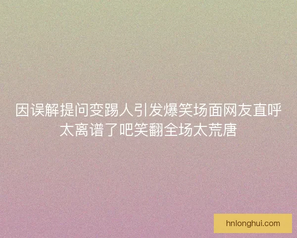 因误解提问变踢人引发爆笑场面网友直呼太离谱了吧笑翻全场太荒唐